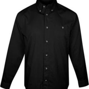 NWT Mens LS Cotton Twill Shirt BLACK